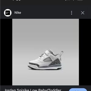 Nike Jordan Spizike Low Baby/Toddler Shoes - White/Gray 9 C
